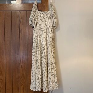 Floral Tiered Dress with Puff Sleeves, NWT, Size Small